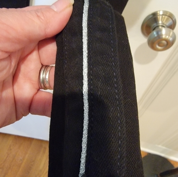 Hudson Holly High Rise Black Skinny Ankle Jeans Raw Hem Tuxedo Stripe Size 25 - Picture 6 of 17